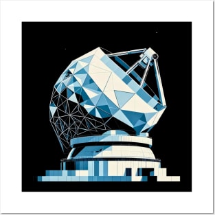 Geometric Observatory | Abstract Radio Telescope Tee Posters and Art